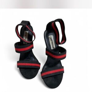 Steve Madden Black and Red Modern Sandals